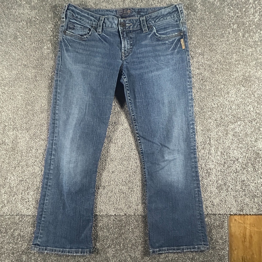 Silver Jeans Santorini Jeans Women's 30 Blue Medium Wash Straight Leg Capri